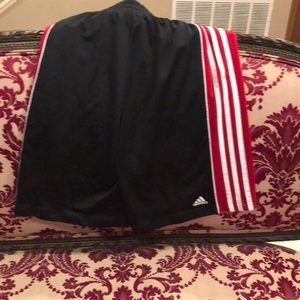 Black red and white Adidas shorts boys extra-large